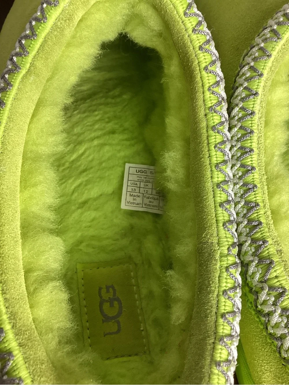 UGG Men’s  Neon Lime Suede Slip-On Clog Size 13